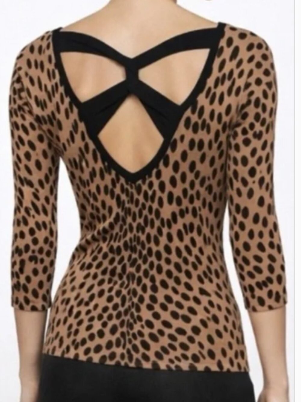 Y2K Guess Leopard Print Strappy Open Back Top Swrater Sz M Sexy Animal Print